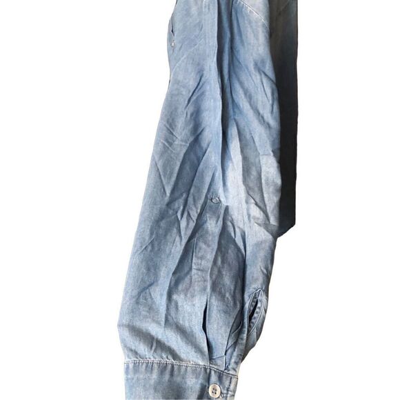 Lane Bryant chambray long sleeve blouse cotton Lyocell blend size 26/28 - Picture 5 of 10